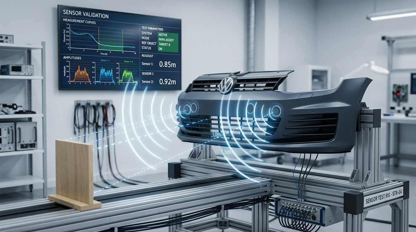 Sensor-Validation im Entwicklungslabor — Park-Assist, Ultraschallsensoren, Messkurven